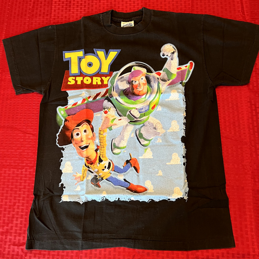 Toy Story movie promo woody buzz faded modern retro vintage 90s style shirt
